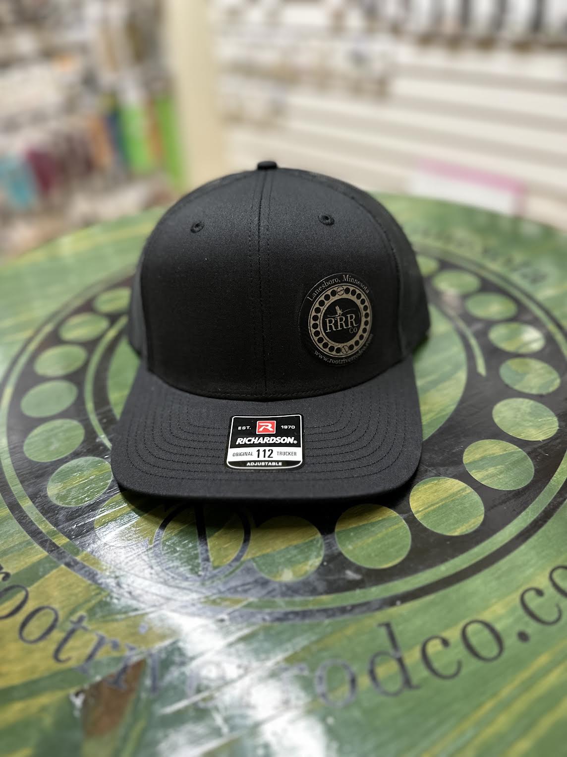 Root River Rod Co Round Leather Patch Trucker Hat - Limited Edition