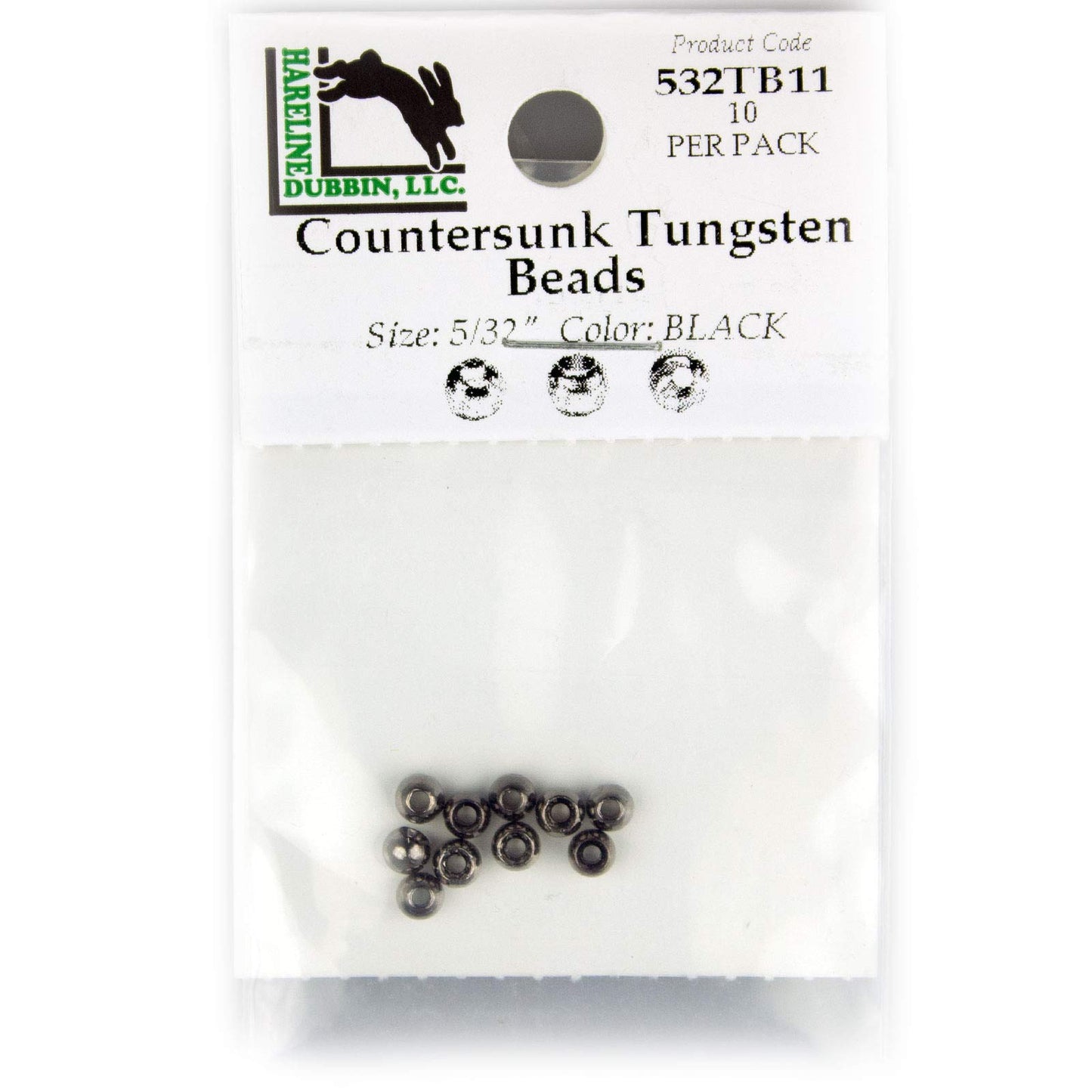 Hareline Countersunk Tungsten Beads