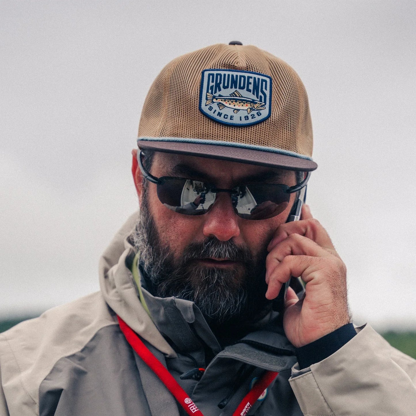 Grundens Trout Patch Mesh Trucker Hat